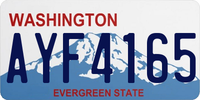 WA license plate AYF4165