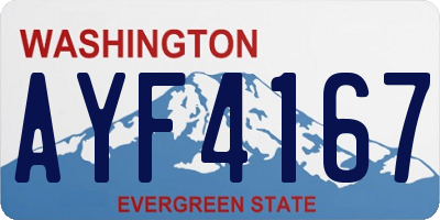 WA license plate AYF4167