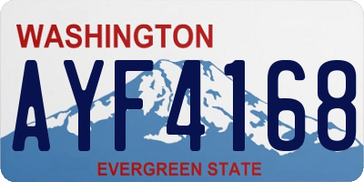 WA license plate AYF4168
