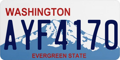 WA license plate AYF4170