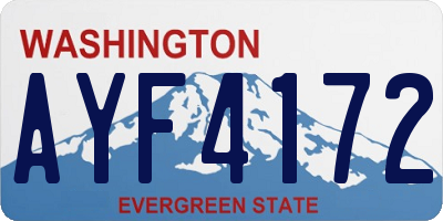 WA license plate AYF4172