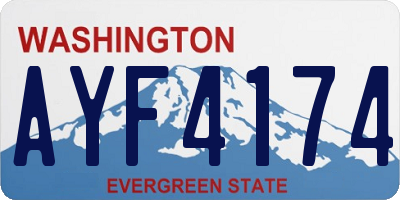 WA license plate AYF4174