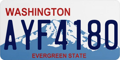 WA license plate AYF4180