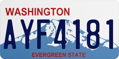 WA license plate AYF4181