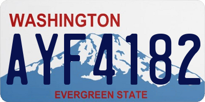 WA license plate AYF4182