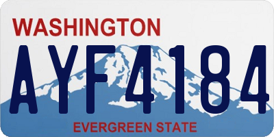 WA license plate AYF4184
