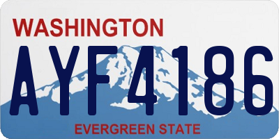 WA license plate AYF4186