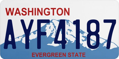 WA license plate AYF4187