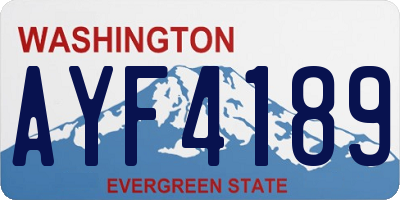 WA license plate AYF4189
