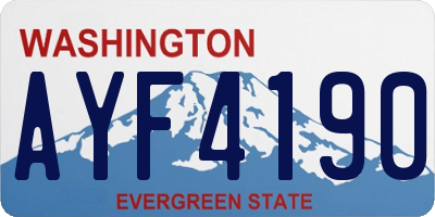 WA license plate AYF4190