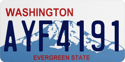 WA license plate AYF4191