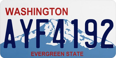 WA license plate AYF4192