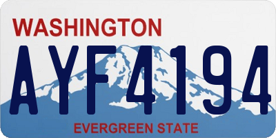 WA license plate AYF4194
