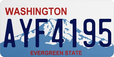 WA license plate AYF4195