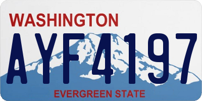 WA license plate AYF4197