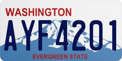 WA license plate AYF4201