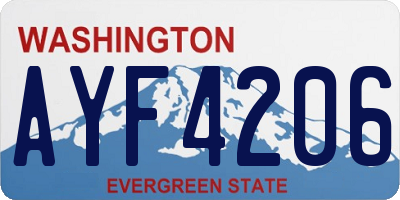 WA license plate AYF4206