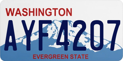 WA license plate AYF4207