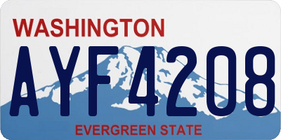 WA license plate AYF4208