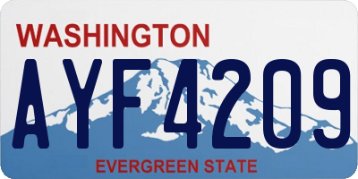 WA license plate AYF4209