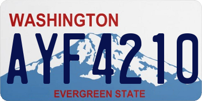 WA license plate AYF4210