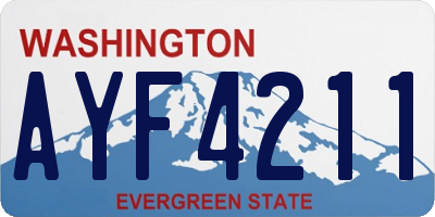 WA license plate AYF4211