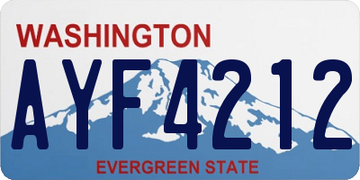 WA license plate AYF4212