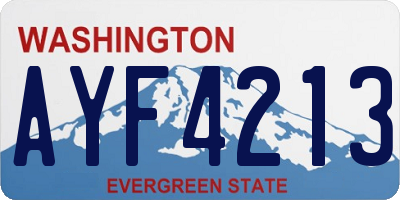WA license plate AYF4213