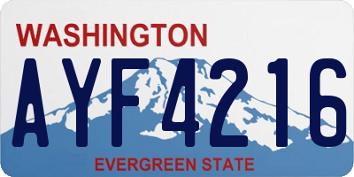 WA license plate AYF4216