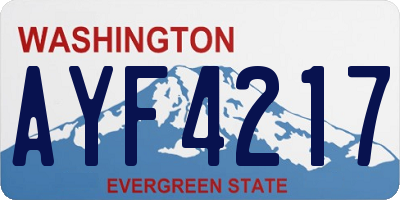 WA license plate AYF4217