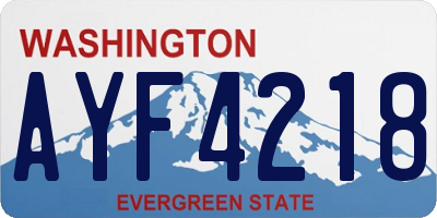 WA license plate AYF4218