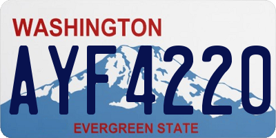 WA license plate AYF4220