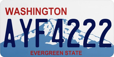 WA license plate AYF4222