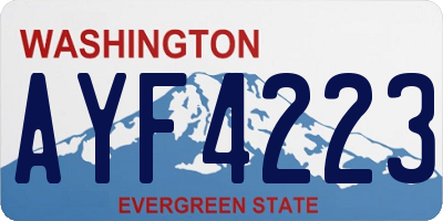 WA license plate AYF4223