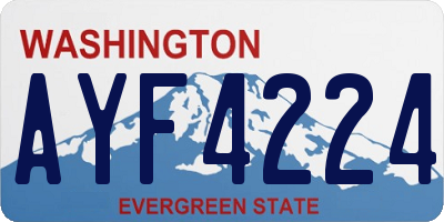 WA license plate AYF4224