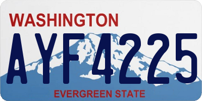 WA license plate AYF4225