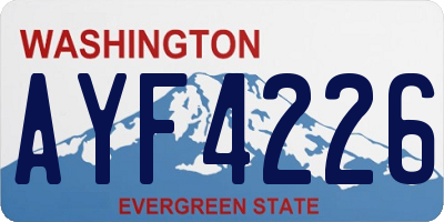 WA license plate AYF4226