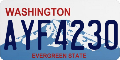 WA license plate AYF4230
