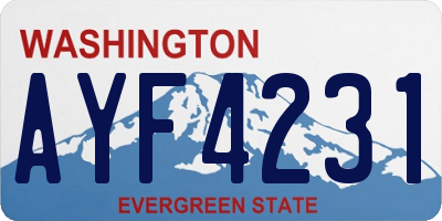 WA license plate AYF4231