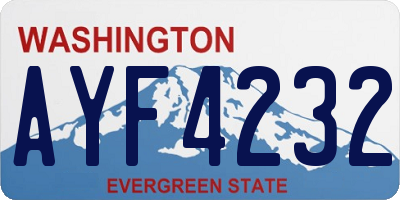 WA license plate AYF4232