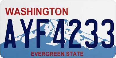 WA license plate AYF4233