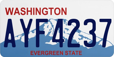 WA license plate AYF4237