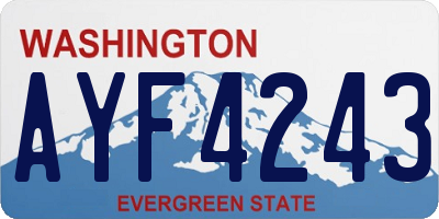 WA license plate AYF4243