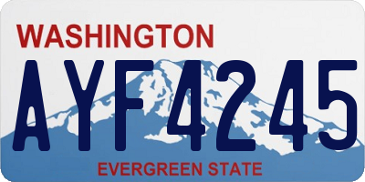 WA license plate AYF4245