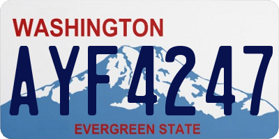 WA license plate AYF4247