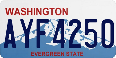 WA license plate AYF4250