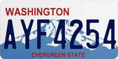 WA license plate AYF4254