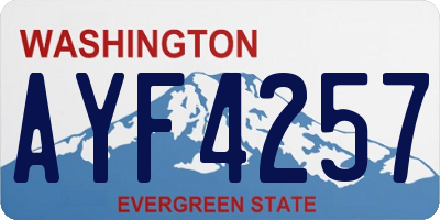 WA license plate AYF4257