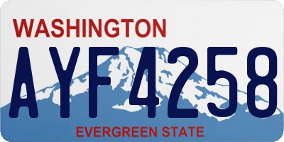 WA license plate AYF4258