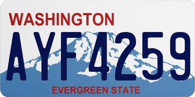 WA license plate AYF4259